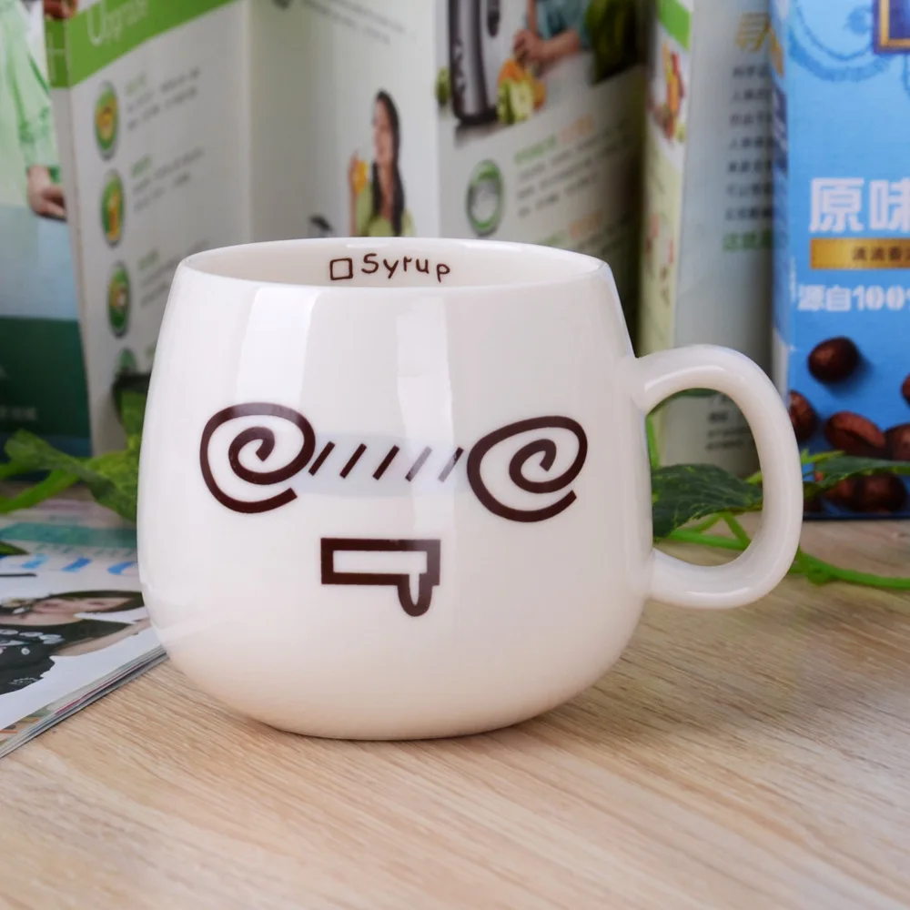 Чашка с выражением милая версия чашка из мультфильма керамическая логотипом