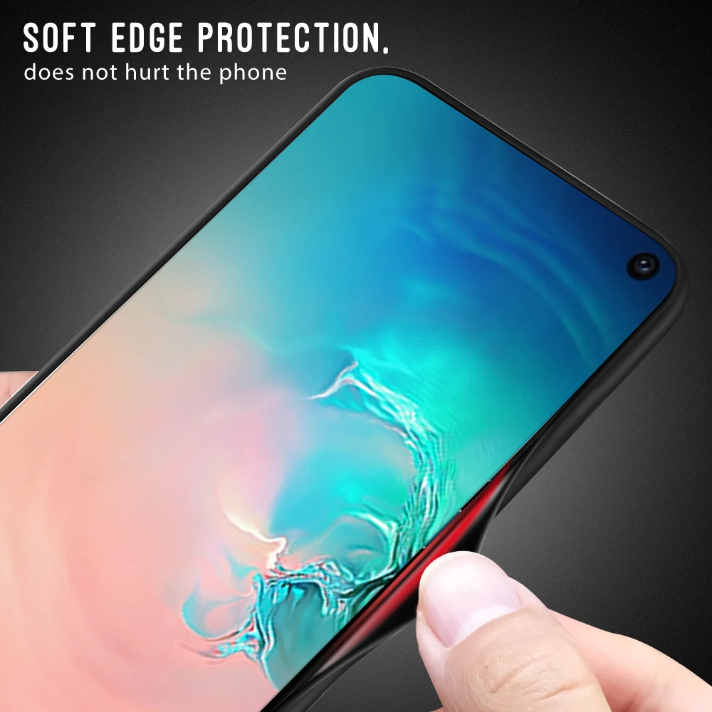 

Tempered Glass Case For Samsung galaxy S8 S9 Plus S10 S10e Aurora Gradient Colorful Shockproof Cover For Samsung Note 10 Pro 8 9