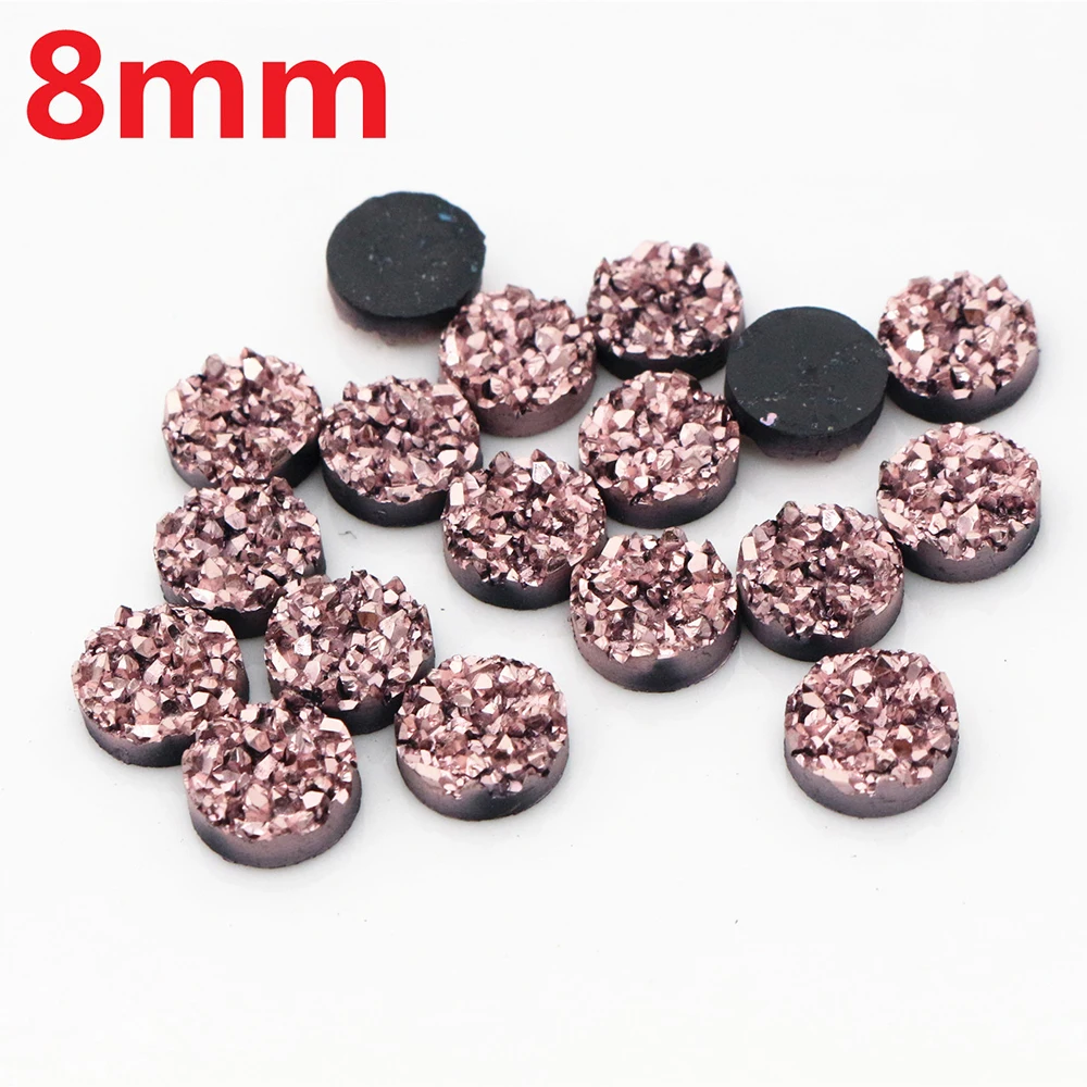 Новая мода 40 шт 8 мм цвета розового золота натуральный Рудный стиль плоский