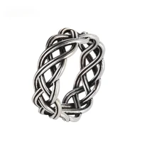 europe creativity vintage style cross twist ring hollow out 925 sterling silver jewelry irregular geometric metal retro rings
