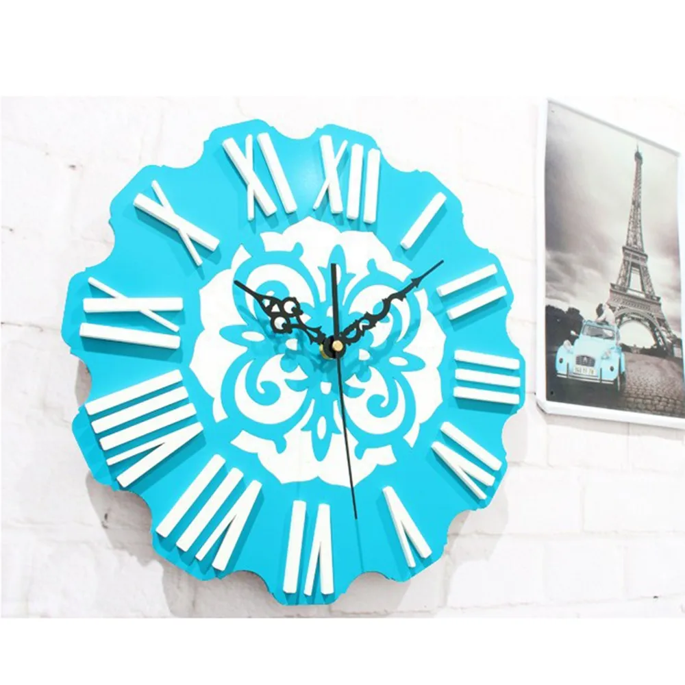 Новый Европейский Средиземноморский стиль стерео шрифт настенные часы в