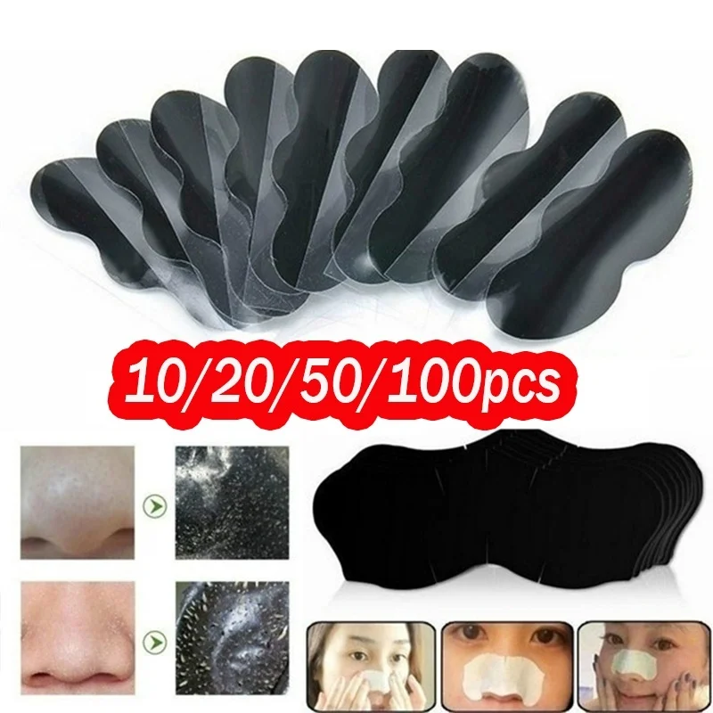 

10-100pcs Nose Blackhead Remover Mask Pore Acne Cleaner Blackhead Removal Stickers Nose Pore Cleasing Strips Skin Care Tool