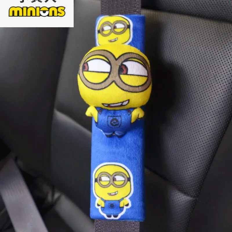 

Little Yellow Man Car Decoration Package Post Car Interior Seat Belt Cover Shoulder Cover Cute Cartoon Decorative Car Supplies