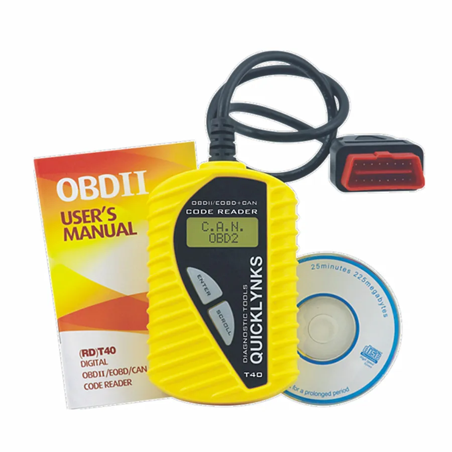 Оригинальный считыватель кодов Quicklynks OBD2 T40 с многоязычной поддержкой для