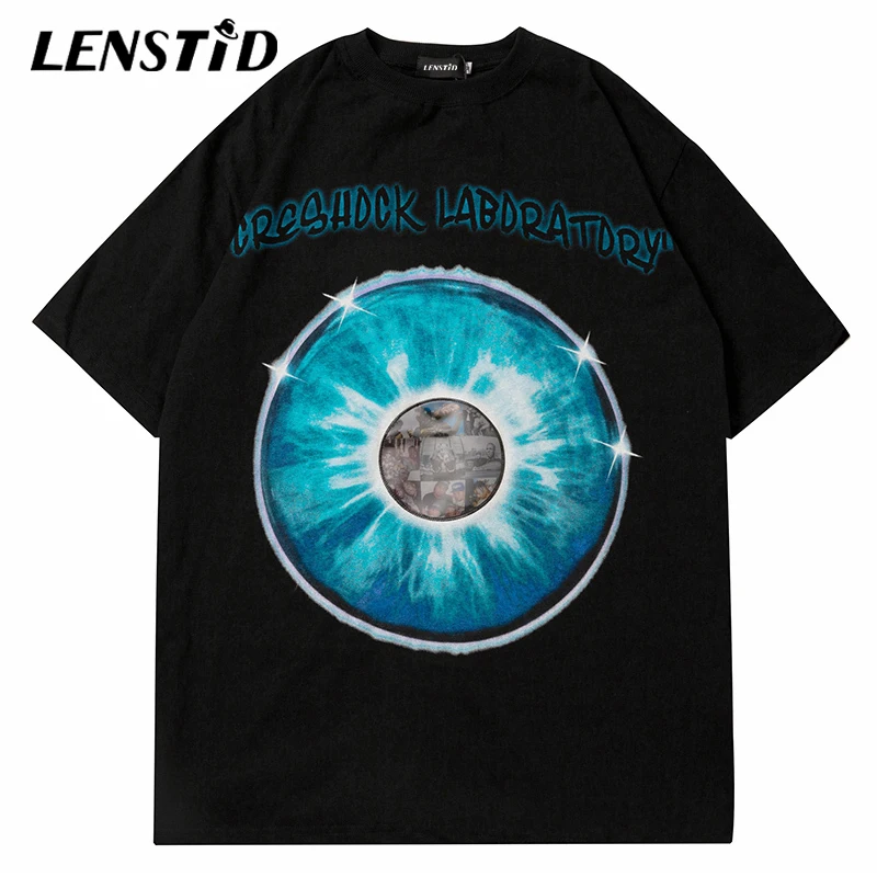 Футболка LENSTID мужская с коротким рукавом повседневная хлопковая рубашка в стиле
