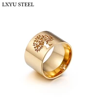 new 316l stainless steel tree of life rings for women clover rings pattern finger rings girl luxury partywedding rings jewelry
