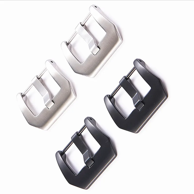 Wholesale 30Pcs/Lot Watch Buckle Stainless Steel Watch Buckle Screw Silver Black Color Shiny Matte Style 20MM 22MM 24MM 26MM