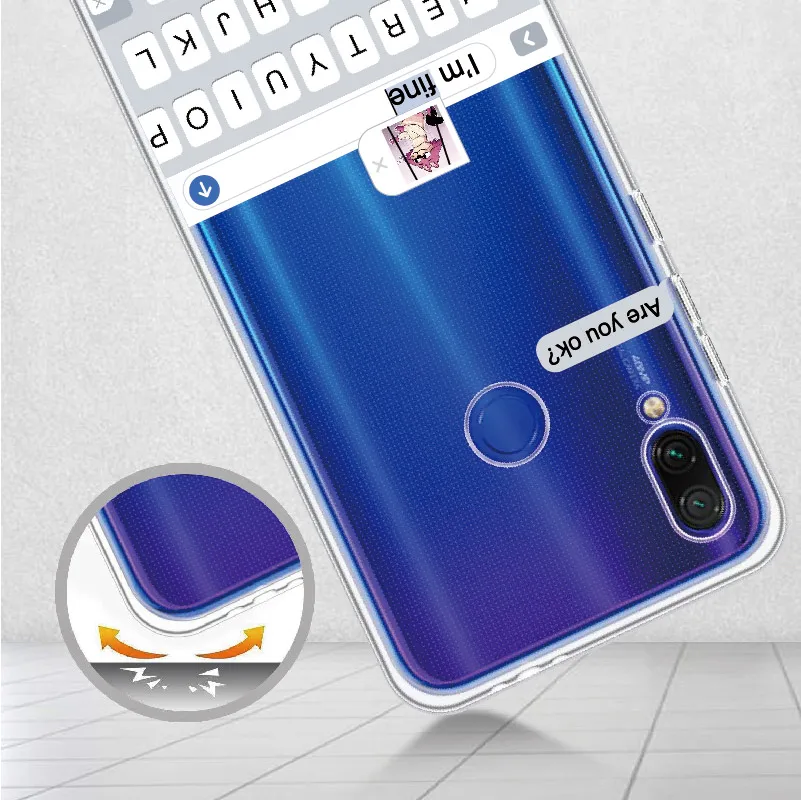 Забавный чехол с надписью Are You Ok I Am Fine для Xiaomi Mi Redmi Note 5 6 7 8 9 10 lite Pro Plus мягкий