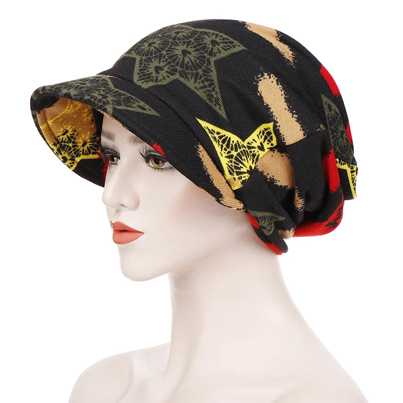 

Новинка, модная шапка для женщин, с рисунком, повседневные косу Индия шляпа мусульманских рюшами Рак химиотерапия шляпа шапочка шарф Тюрбан...