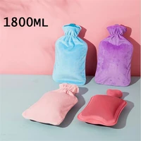 1 8l classic pvc white hot water bottle with suede cover portable large hand feet warmer bag hot water bag for pain relief