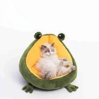 pet cats house indoor frog cat bed warm small dogs beds portable kitten mat soft cute sleeping loungers window bag products