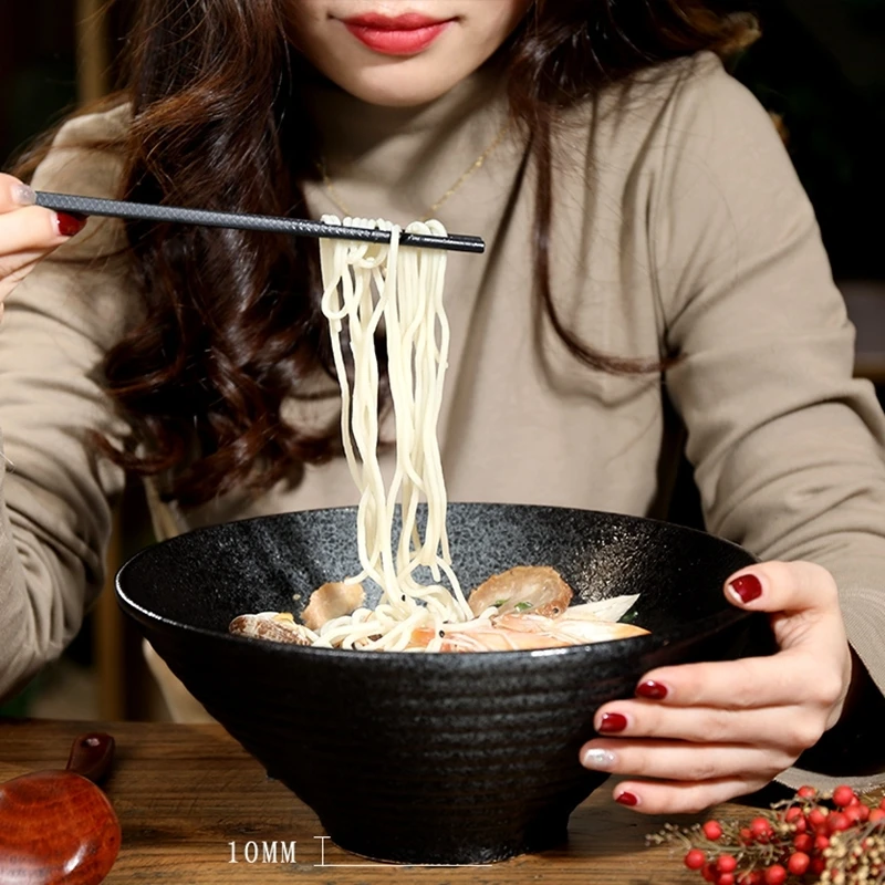 8 дюймов креативная Японская чаша для лапши быстрого приготовления Ramen Большая Керамическая Салатница фруктовое блюдо суп спагетти паста микроволновая посуда