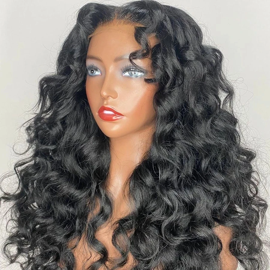

Парик из синтетических волос с глубокой волной, парики без клея на сетке спереди для черных женщин, термостойкие волоконные предварительно ...