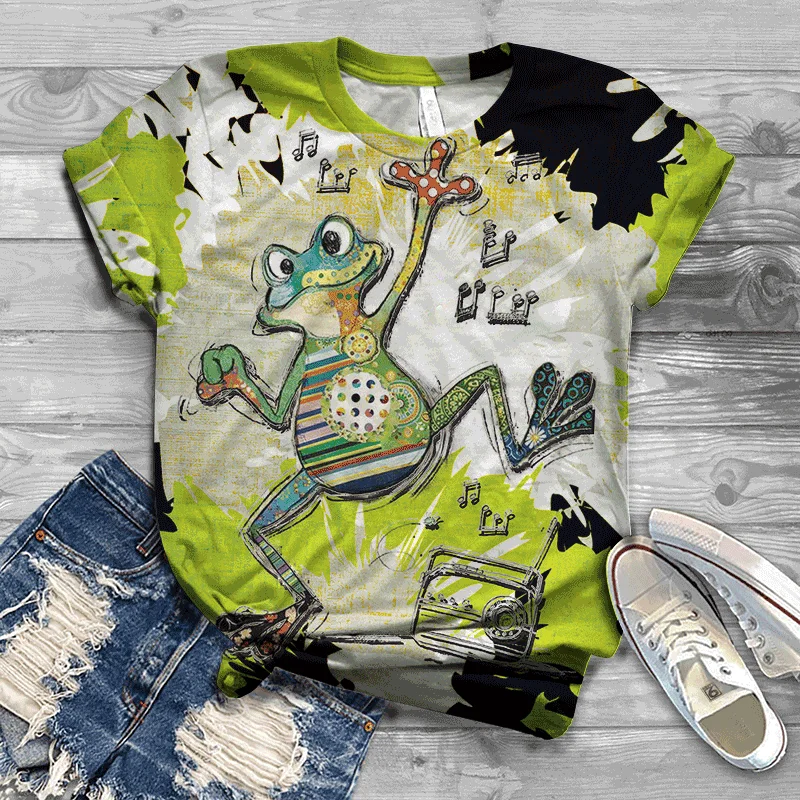 

Harajuku Large Size Small Size Original Animal Comfortable Soft Personality Ladies T-shirt New Ladies T-shirt 2021 Hot Style