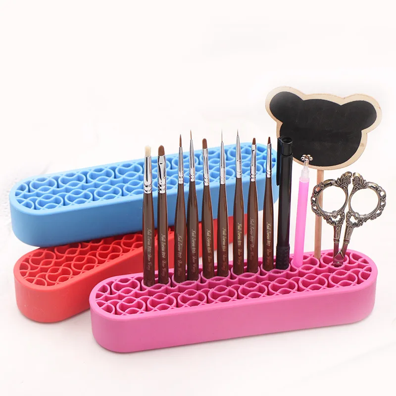 ANGNYA красный Силиконовый Держатель для ручек ногтей органайзер демонстрационная