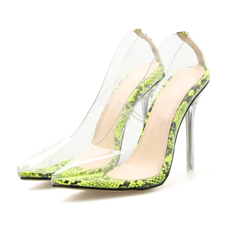 Женские сандалии из пвх на высоком каблуке 11 см размер 42 прозрачные туфли лодочки