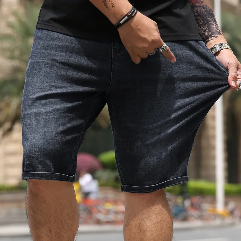 

Men's Casual Loose Fat Guys Add Fertilizer To Increase Denim Shorts Men's Fat Jeans Pants Plus Size Men Clothing