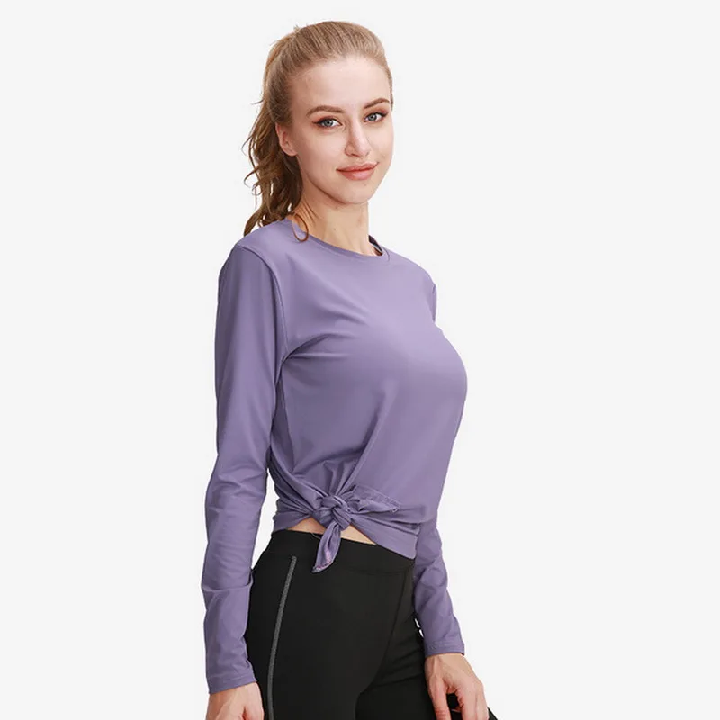 Women Sports Fitness Shirts Long Sleeves Gym Yoga T-Shirts  Training Workout Sweatshirts Running Sportswear Elastic Thin Tops