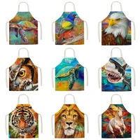 animal pattern kitchen apron for women sleeveless adults childs apron dinner party cooking apron adult baking accessories