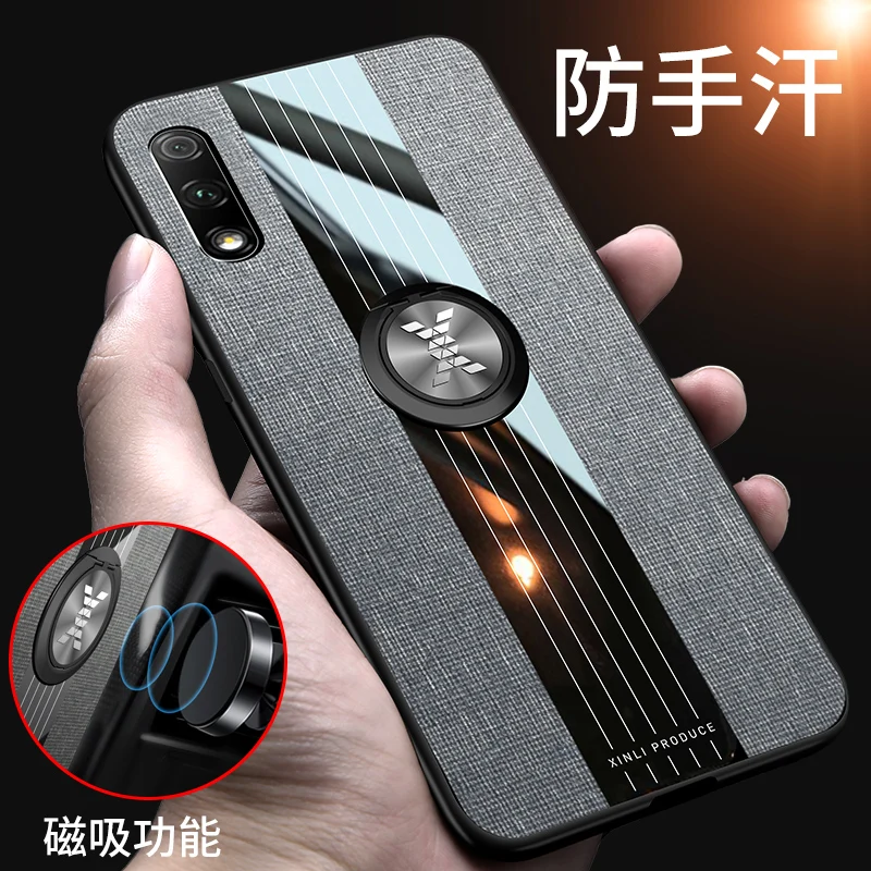 YonLinTan coque чехол для huawei Honor 9X Pro Honor9X Холщовый Мягкий ТПУ автомобильный магнитный