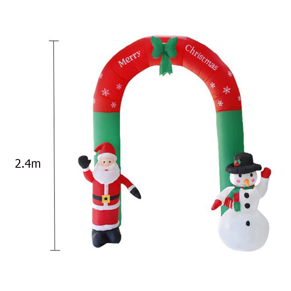 

2.4m High Christmas Inflatable Archway Yard Arch With Santa Claus Snowman Decorate Home Polyester Fibre Plastic Holiday supplies