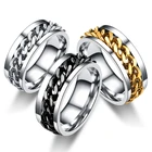 Мужские и женские кольца, из нержавеющей стали, с цепочкой, украшения унисекс, подарок на Рождество, вечеринку, 2021