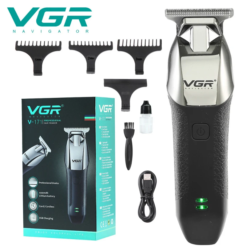

VGR New Men's Professional Electric Hair Clipper 0 Blade Hair Trimmer Barber Hair Clippers Hair Carving Shaver Hair Cutting Tool