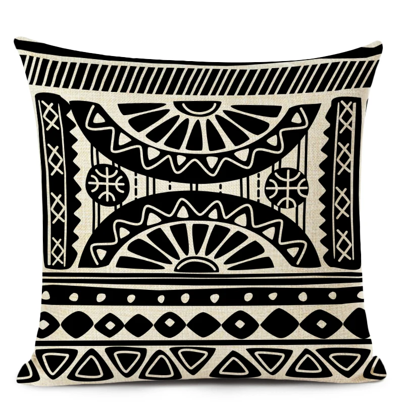 Retro High Quality ethnic Geometry Cushion Cover Throw Pillow Cutton Linen Car Sofa Bed Home Decor Textile Printed Pillowcase