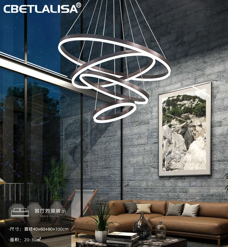 Современный светодиодный Люстры кольца круглая потолочная панель округлая