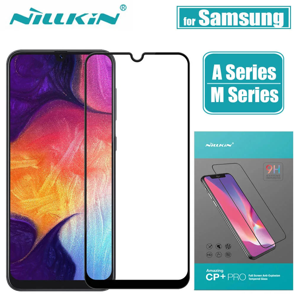 Nillkin полная клейкая Обложка безопасное закаленное стекло для samsung Galaxy A10/A20/A30/A40/A50/A60/A70/A80/A90/M20 стекло протектор экрана