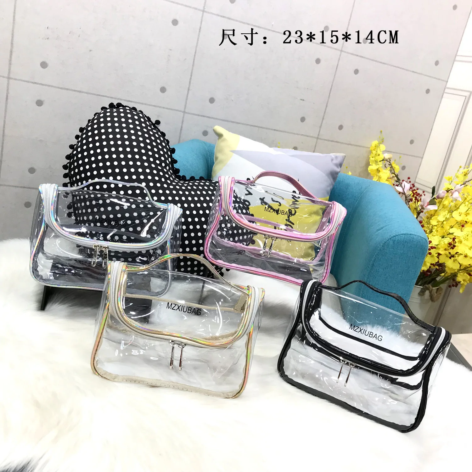 

2021 new waterproof cosmetic bag large capacity Portable Travel Toiletries and cosmetics storage bag makeup pouch lipstick bag