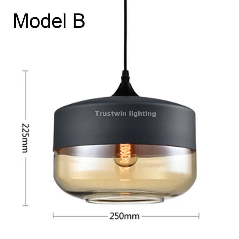 Промышленный Ретро подвесной светильник из железа и стекла стильный для