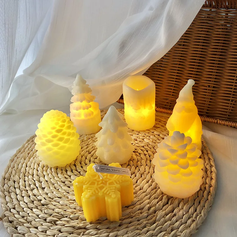 Бездымные светодиодный ные свечи Рождественская елка сосновый конус ная свеча