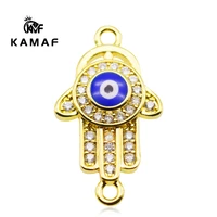 kamaf 5pcspack high quality zircon drop oil material devils eye palm connector for making bracelet necklace jewelry