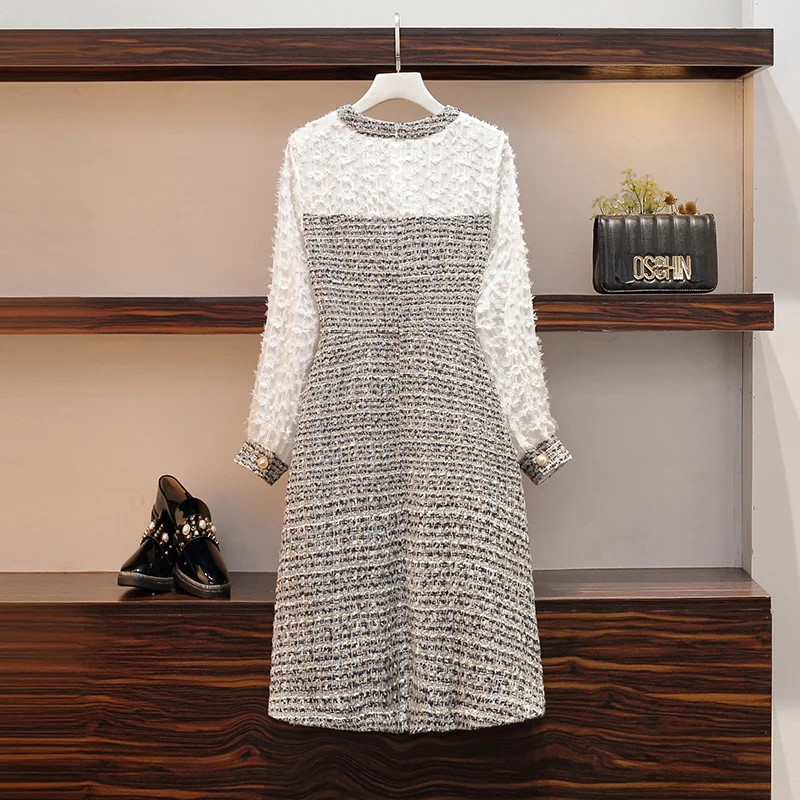 Женское платье большого размера осеннее для толстой сестры новое тонкое женское