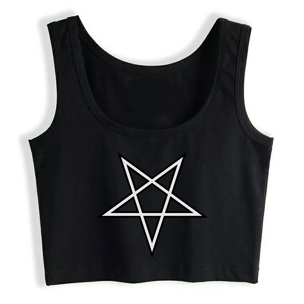 

Crop Top Women Pentagram Harajuku Tank Top Women Print Women Clothes