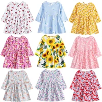 new girls dress toddler baby spring style childrens dress 2021 party clothing cotton silk long sleeve cute cartoon princess ve