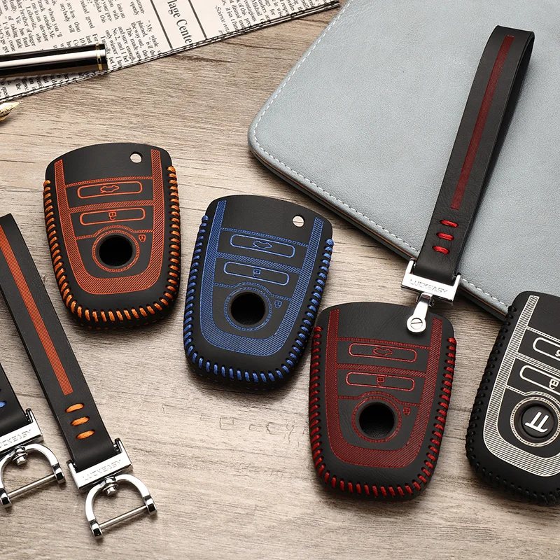 

luckeasy leather key cover for yodu pi 3 2018 Car Key bag/case wallet holder key2y