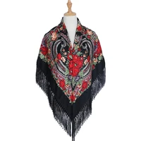 hot sale fashion russian ethnic women scarf square winter autumn shawls and wrap print bandanna blanket female pashmina cape