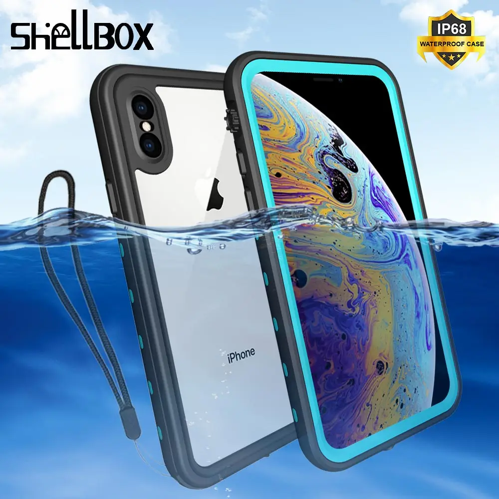 SHELLBOX IP68 Водонепроницаемый чехол для iPhone X XR XS MAX 8 7 Чехол пакет сумка Чехлы для телефона Coque водонепроницаемый чехол для телефона
