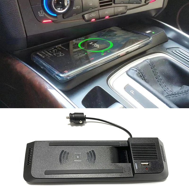 For Audi A4 B8 B9 Allroad A5 B8 S5 RS5 15W car QI wireless charging phone charger charging phone holder accessories for iPhone 8