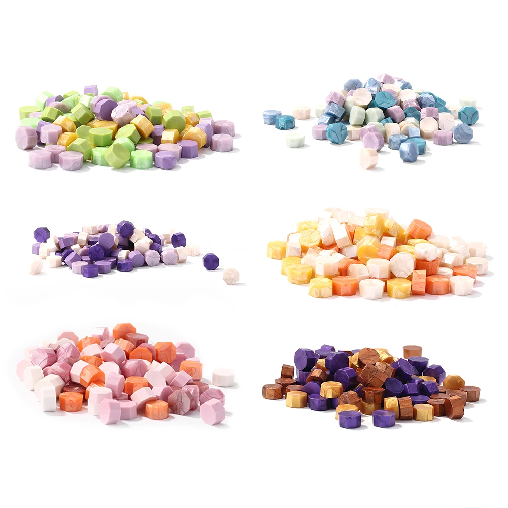 

100pcs Retro Octagonal Seal Wax Grain Fire Paint Stamp Envelope DIY Wedding Birthday Party Invitation Decoration Stamp Seal