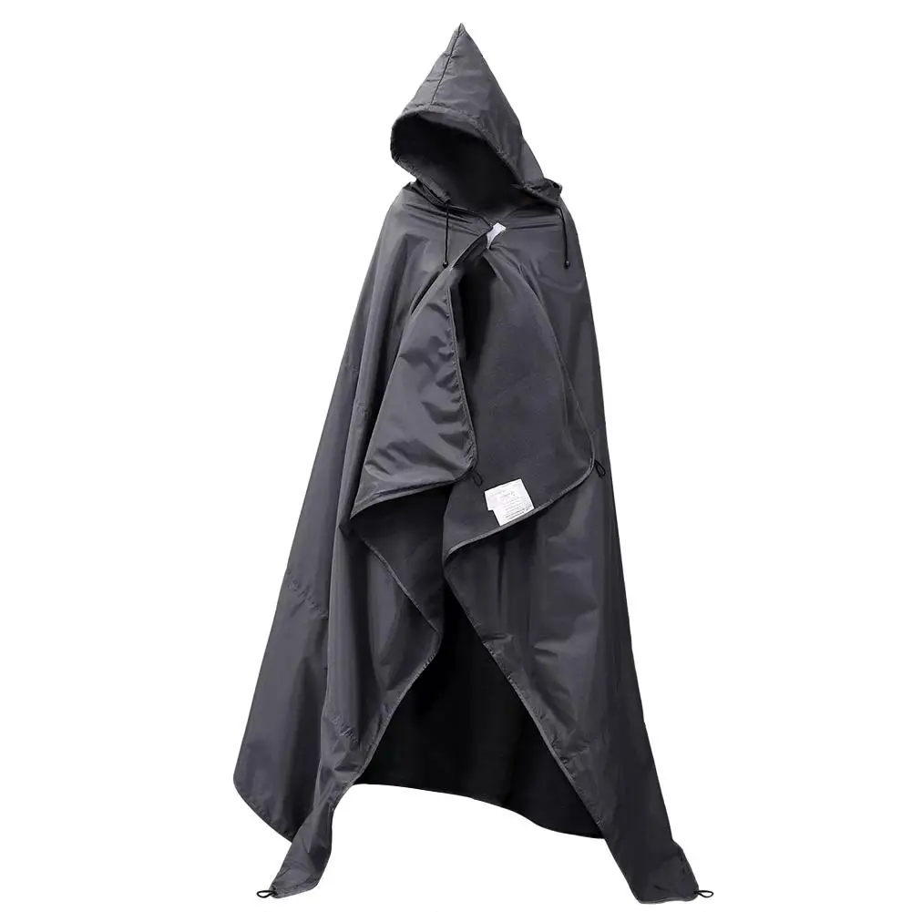 

Outdoor Hooded Stadium Blanket Wearable Waterproof Windproof Fleece Hooded Blanket with Storage Bag for Camping Picnic Sports