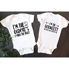 Детская одежда для близнецов я самый старый я младший забавная одежда для близнецов милое боди для близнецов Прямая поставка