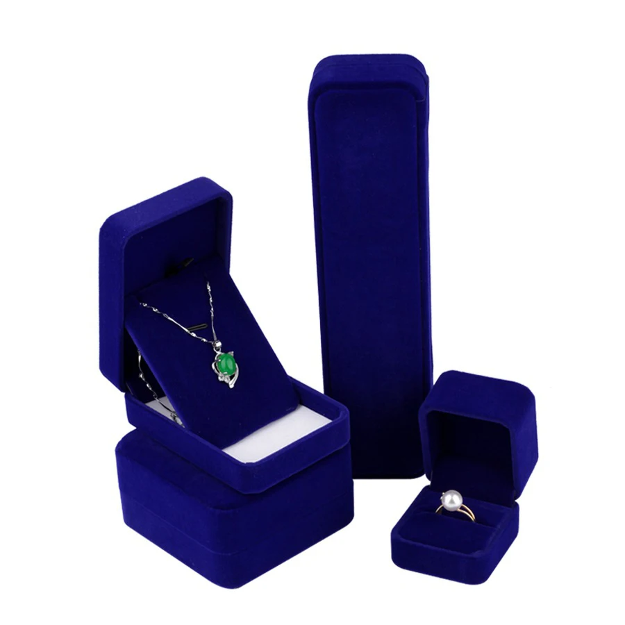 Elegant Wedding Ring Display Box Velvet Earrings Bracelet Gift Packaging Portable Pendant Necklace Storage Case Wholesale | Украшения и