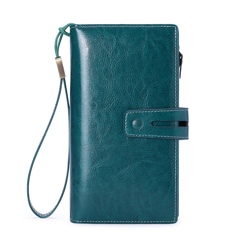 

RFID anti theft brush Genuine leather women wallet multi card holder Luxury Wallet for Women long Female purse large capacity