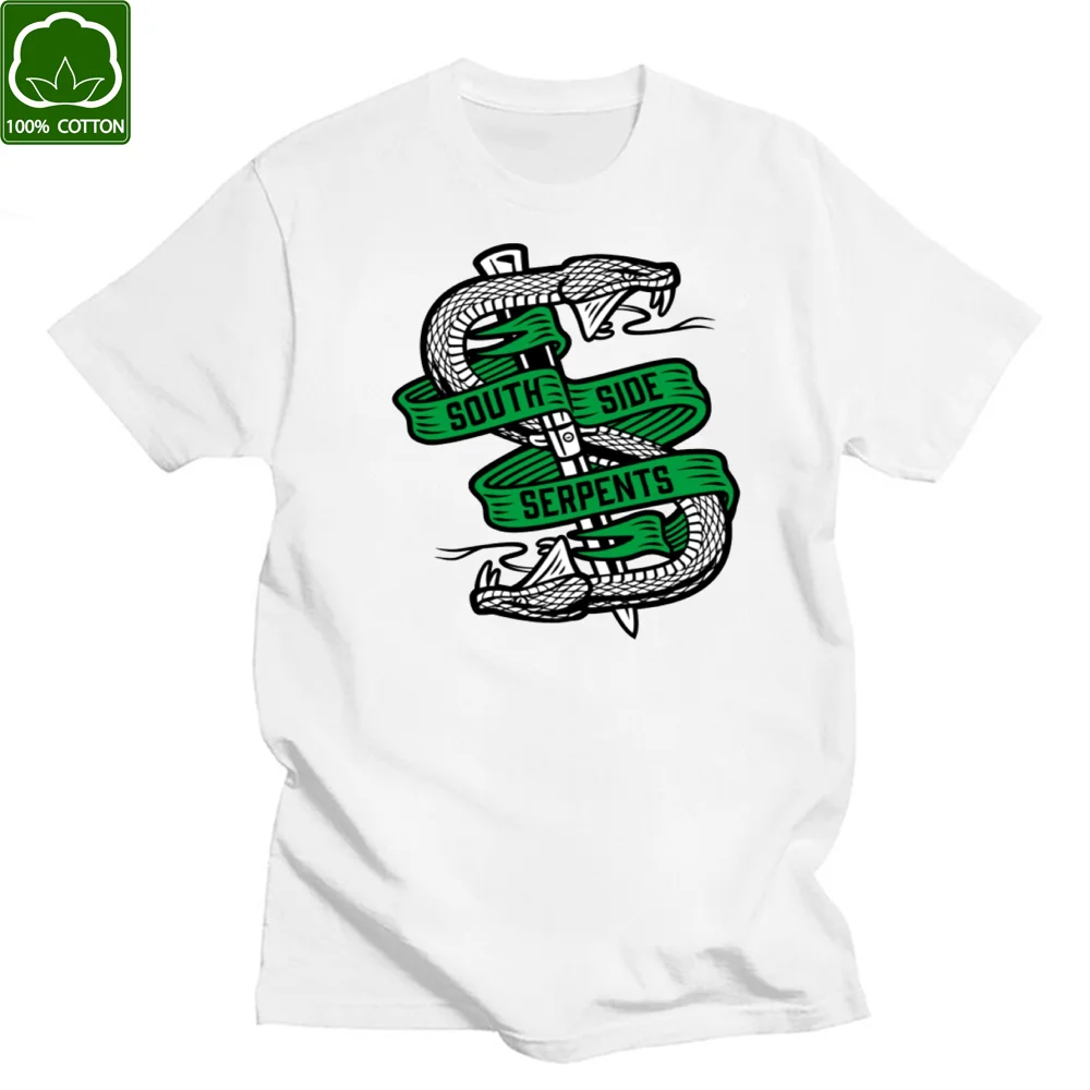 Camiseta de algodón Unisex, prenda de vestir, de manga corta, estilo Harajuku, Vintage, Kawaii, Hip Hop, con estampado de serpiente, modelo TV Riverdale 2021