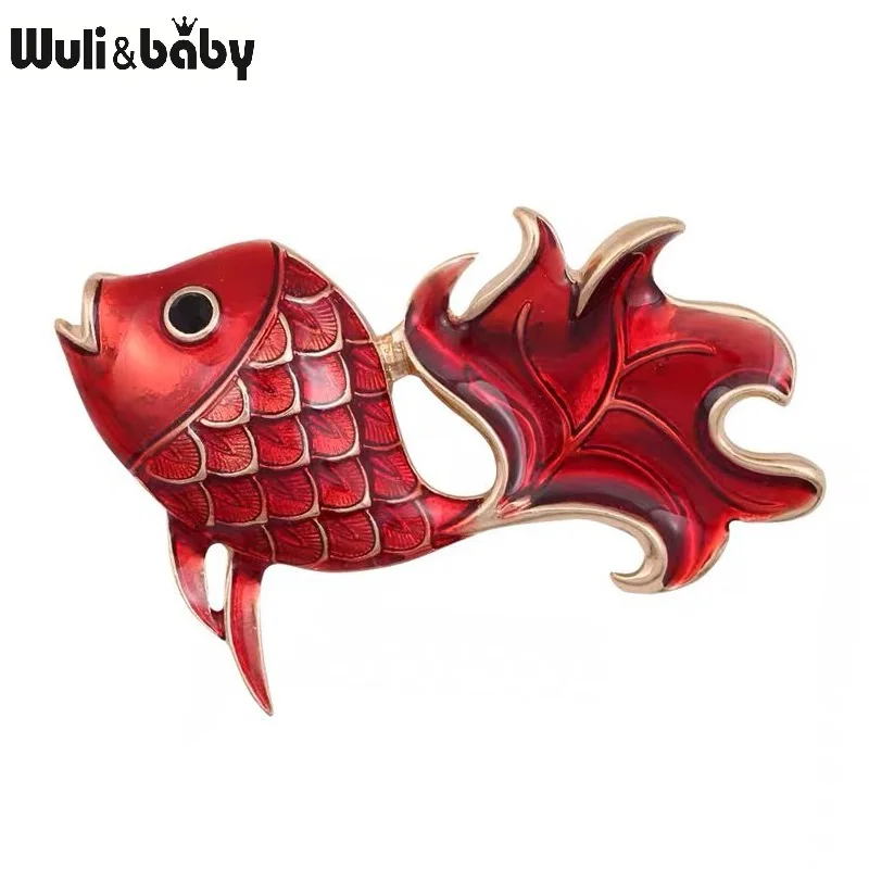 Женская Классическая Брошь в виде животного Wuli &amp baby красная брошь из