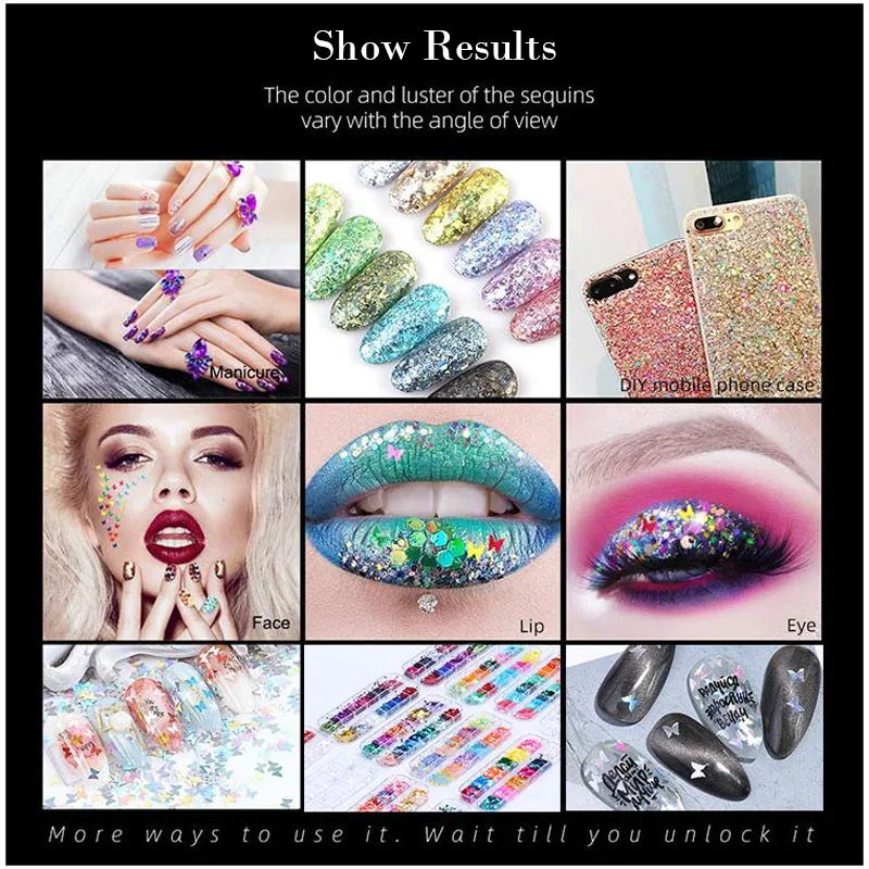 Блестки для дизайна ногтей 10 мл|Блестки| |