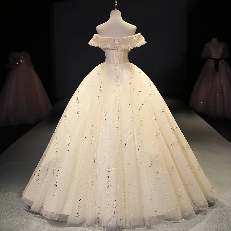 

Sky Blue Empire Waist Organza Prom Ball Women's Tulle Floor Length Wedding Dresses